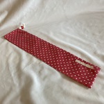 【ｍ様オーダー品】片方から紐を引く巾着・太鼓ばち入れ★ドット赤