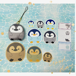 ペンギン(グレー)マスコット&シールセット 