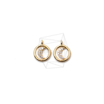 PDT-2433-G【2個入り】キュービックムーンペンダント,CZ Moon Pendant