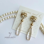 flower i& cleardropピアス　イヤリング