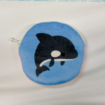  【海の仲間達】ふわふわポーチ　水色シャチ×カメ