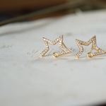 星 キュービックジルコニア ピアス金具 1set