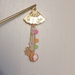 扇子と金平糖のかんざし〜オレンジ〜