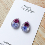 かすみ草の一粒ピアス/イヤリング パープル