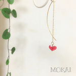 ＊レッドクオーツのハートピアス＊天然石