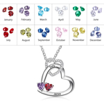 オーダーメイド ネックレス 名入れ 誕生石 ペア