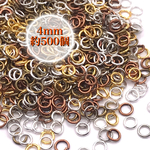 【929】一重丸カン リング★混合色 4mm/約500個