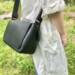 残りわずか 男女共用③黒 2way 本革 郵便屋さんのショルダーバッグ 黒