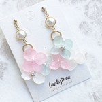 ３色の紫陽花はなびらピアス イヤリング  