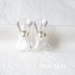 2pcs クリアパールピアス クリア
