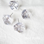 6pcs クリアピアス 変形 不規則