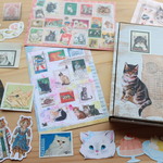 一点もの　ネコのコラージュBOX+紙モノセット❶
