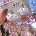 【再販】SAKURA. ガラスドーム ピアス・イヤリング