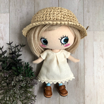 着せ替え〈2点セット〉ෆ̈ ハッピードール　イーマリー　(カンカン帽・ワンピース) 生成り　白　レース
