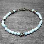 lucky seven&tinny star white howlite single stone brace