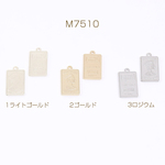 M7510-2  12個  メタルプレートチャーム 長方形型 1カン 12×22mm  3×（4ヶ）
