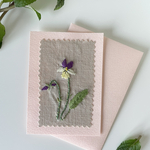刺繍カード/すみれ