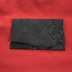 大島紬　着物リメイク　弔事用袱紗　黒×濃紺