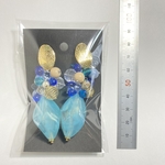 【S様専用】銀さんブルービーズピアス💙