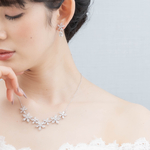 ◇送料無料◇お花モチーフ　ウェディング　アクセサリー　ネックレス　ブライダル　キュービックジルコニア