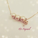 ♡お花チャーム付き♡コットンパールネックレス