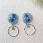 【送料無料】 アイスブルー ＊ 涼しげ シルバー リング　　初夏　ピアス 