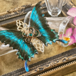 オオルリオビアゲハの蝶バレッタ.（hair ornaments of butterfly〜Papilio blumei〜 ）