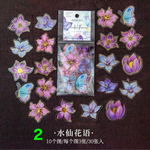 蝶とお花のシール pet素材②