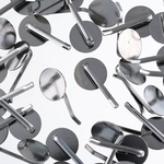 ポニーフック　パーツ　丸皿　18mm　台座付き　差し込み式　30個　ガンメタリック　ピン　ヘアアクセサリー　金具 AP2495