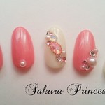再販☆オーダー☆パールとキラキラビジューの華やかネイル