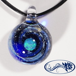 【Yasuda Glass】 ガラスの小宇宙　クリスタルオパール ペンダント　No.CM1232S