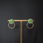 小丸 美濃焼×フープ 2wayピアス（イエローグリーン）　ピアス / イヤリング / ノンホールピアス