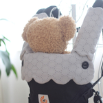 【再販☆27】オムニブリーズ☆エルゴアダプト☆エルゴ360☆　オムニ360　☆オムニブリーズ☆よだれカバー&首回りカバー☆もくもくデザイン☆レースのダブルガーゼ☆くすみグレー