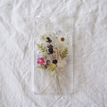 野花ブーケ押し花iPhoneケース/押し花ケース