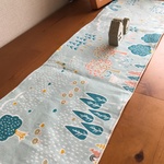 小さな小さなインテリアマット♪北欧の森♪サックスブルー