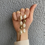 パール×ゴールドアシメピアス
