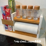 コンパクトなキッチンペーパーホルダー、スパイス、ラップラック
