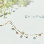 ワイヤーフラワーとビーズの２連ブレスレット〜華〜