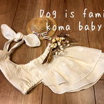 ドット刺繍のチューブトップ  キャミ　ワンピ　犬服