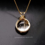 ルチルクォーツ/大粒カボションネックレス