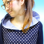 定番フードワンピース♡（ネイビー×dot)