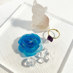  〈小さな薔薇型オルゴナイト〉青薔薇【天然石インテリア】水晶　占い付　スピリチュアルアイテム