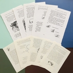 【洋書切り離し】挿絵入り　2種各5枚（計10枚）