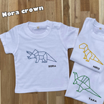 出産祝い　名前入り　男の子　Tシャツ　子供服　ベビー服　シンプル　恐竜
