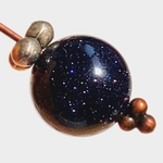 煌めく、小宇宙。5個set8㎜濃紺×微粒子金属　ブルーゴールドストーン　ブルーサンドストーン　
