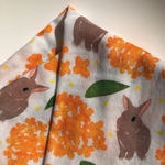 コットン100% 生地 〜うさぎ 金木犀〜 110×100cm