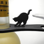 【送料￥94】 【黒猫 何掘ってるの】木製グラスハンガー