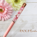 名入れ可♡ハーバリウムボールペン❁¨̮薄ピンク 蓋ジュエル❁⃘*.゜No.21