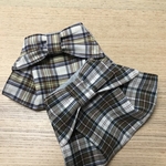 不織布マスクカバー　リボン　タータンチェック　