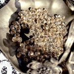 【20コセット】#czechbeads#チェコビーズ　FP6㎜　crystal/goldrain